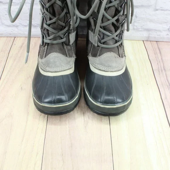 Sorel Joan of Artic Gray Suede Fur Trim Waterproof Winter Boots Size 9 - Picture 5 of 12